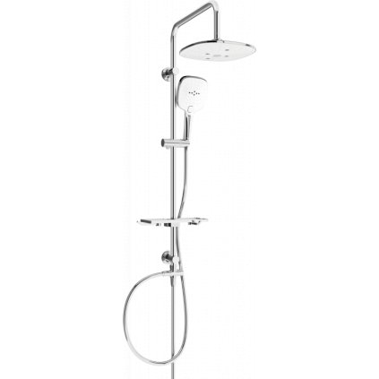 Set de duș Mexen T17 cu cap pătrat superior, crom/alb, 798171793-02