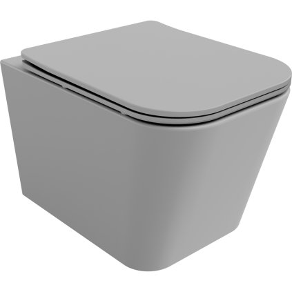 Mexen Teo WC Rimless cu scaun toaleta slim, duroplast, gri deschis mat, 30854061