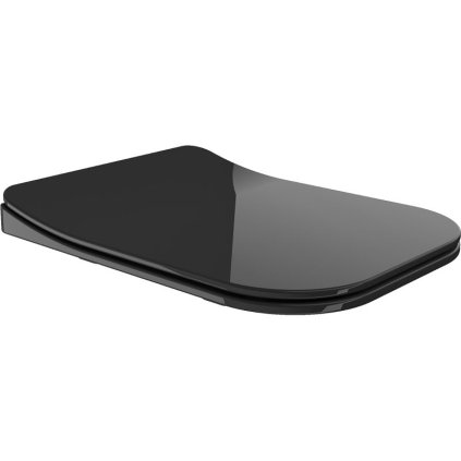 Mexen Teo, scaun toaleta subtire cu impact lent, duroplast, negru lucios, 39851085