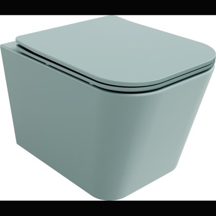 Mexen Teo, WC suspendat Rimless cu scaun toaleta slim, duroplast, verde mat, 30854048