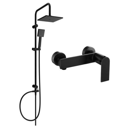 Mexen Tord, set de duș cu duș cu efect de ploaie și robinet de duș Zero, negru mat, 71140200-70