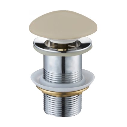 Dop de scurgere pentru chiuvetă ClickClack rotund închidebil Mexen, fără preaplin, ceramică bej mată, 79910-62