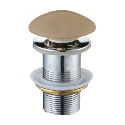 Dop de scurgere rotund pentru chiuvetă Mexen, tip ClickClack, fără preaplin, ceramică mată cappuccino, 79910-64