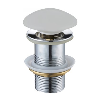 Dop de scurgere pentru chiuvetă ClickClack rotund închidebil Mexen, fără preaplin, ceramică platină mată, 79910-63