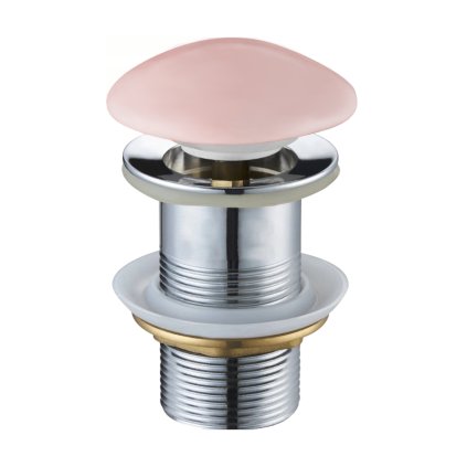 Dop de scurgere rotund pentru chiuveta Mexen tip ClickClack, fara preaplin, ceramica roz mat, 79910-44