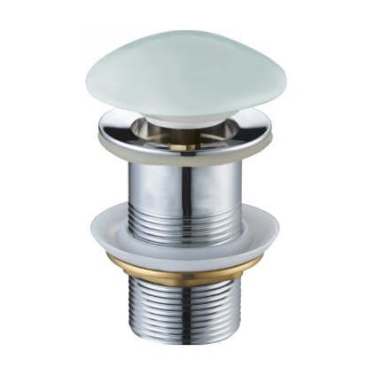 Dop de scurgere pentru chiuvetă ClickClack rotund închidebil Mexen, fără preaplin, ceramică verde deschis, 79910-46