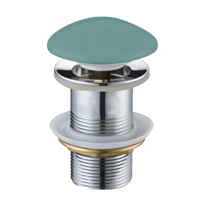 Buşon de scurgere rotund pentru chiuvetă Mexen, tip ClickClack, fără preaplin, ceramică mată verde deschis, 79910-48