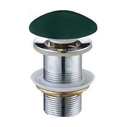 Dop de scurgere pentru chiuvetă ClickClack rotund închidebil Mexen, fără preaplin, ceramică mată verde închis, 79910-47