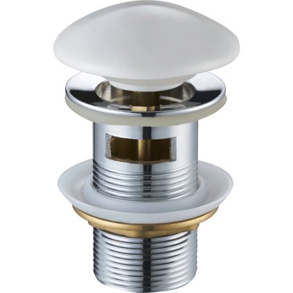 Dop de scurgere pentru chiuvetă Mexen, care se poate închide ClickClack, cu preaplin, ceramică albă, 79920-25
