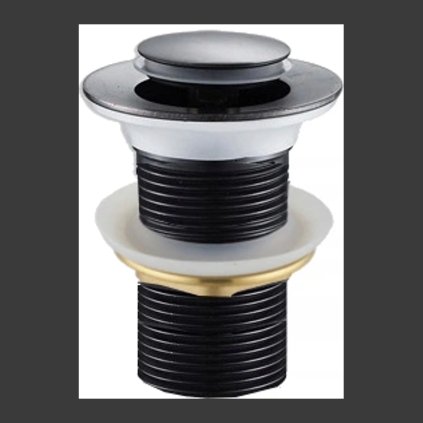 Sifon rotund pentru chiuveta Mexen care se poate inchide, ClickClack, dop mic, fara preaplin, Negru, 79915-70