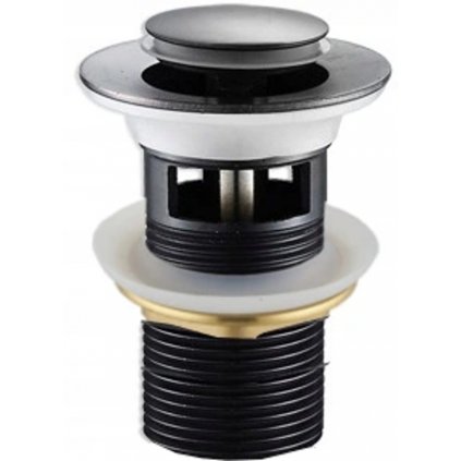 Sifon rotund pentru chiuveta Mexen, care se poate inchide, ClickClack, dop mic, cu preaplin, Negru, 79925-70