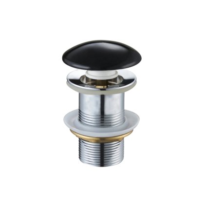 Sifon rotund pentru chiuveta Mexen care se poate inchide, ClickClack, dop mare, fara preaplin, ceramica neagra, 79910-75