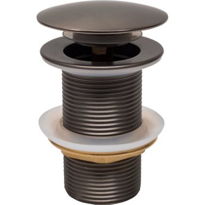 Sifon chiuvetă cu închidere Mexen, rotundă, ClickClack, dop mare, fără preaplin, Grafit, 79910-66