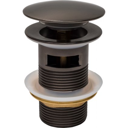 Sifon rotund pentru chiuveta Mexen, care se poate inchide, ClickClack, dop mare, cu preaplin, Grafit, 79920-66