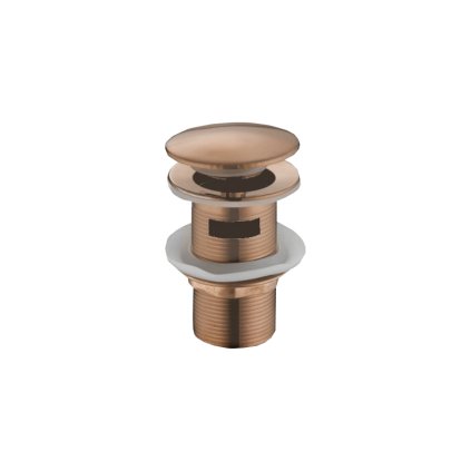 Sifon rotund pentru chiuveta Mexen care se poate inchide, ClickClack, dop mare, cu preaplin, Aur roz, 79920-60