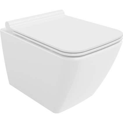 Bol suspendat Mexen VEGA Rimless cu scaun subțire, în cădere liberă, 52 x 36 cm, alb, 30654000