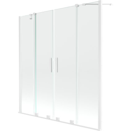 300714 mexen velar duo 2 kridlova posuvna vanova zastena 150 x 150 cm 8mm cire sklo biely profil 896 150 000 02 20