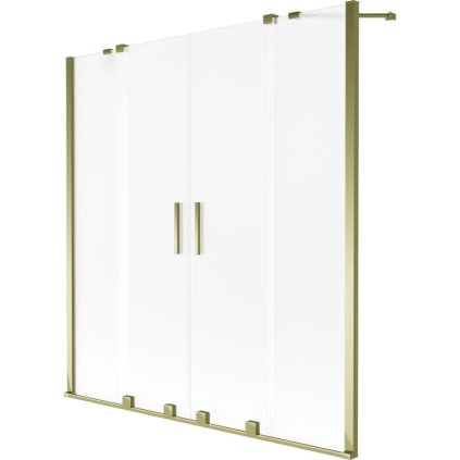 Mexen Velar Duo, paravan de baie glisant cu 2 aripi 150 x 150 cm, sticlă mată 8 mm, auriu strălucitor, 896-150-000-32-50