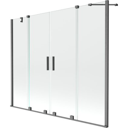 Mexen Velar Duo, paravan de baie glisant cu 2 aripi 170 x 150 cm, sticlă transparentă de 8 mm, profil grafit mat, 896-170-000-02-66