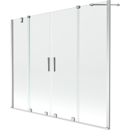 Mexen Velar Duo, paravan de baie glisant cu 2 aripi 180 x 150 cm, sticlă transparentă de 8 mm, profil cromat, 896-180-000-02-01
