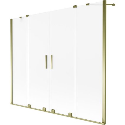 Mexen Velar Duo, paravan de baie glisant cu 2 aripi 180 x 150 cm, sticlă mată 8 mm, auriu strălucitor, 896-180-000-32-50
