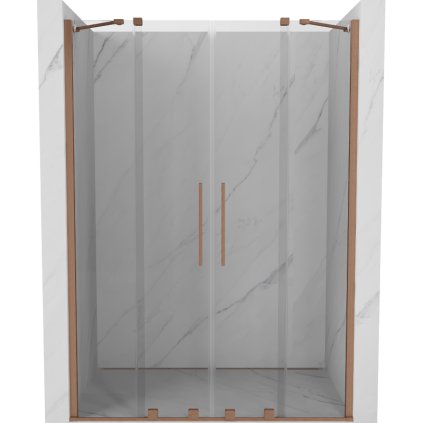 Mexen Velar Duo, usa culisanta pentru deschidere 160x200 cm, sticla transparenta 8mm, cupru mat, 871-160-000-02-65