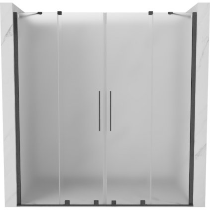 Mexen Velar Duo, ușă de duș glisantă pentru deschidere 180 cm, sticlă mată de 8 mm, grafit lustruit, 871-180-000-32-66