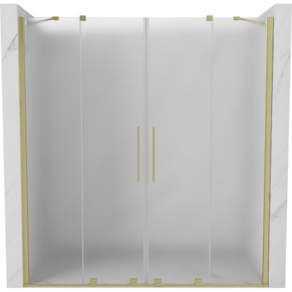 503158 mexen velar duo posuvne sprchove dvere do otvoru 180 cm 8mm sklo namraza zlata matna 871 180 000 32 55