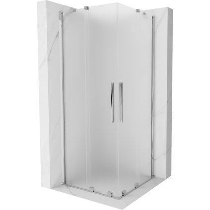Mexen Velar Duo, cabină de duș cu ușă glisantă 80 x 80 cm, sticlă mată 8 mm, crom, 871-080-080-32-01
