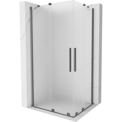 Mexen Velar Duo, cabină de duș cu ușă glisantă 90 x 80 cm, sticlă mată 8 mm, grafit lustruit, 871-090-080-32-95