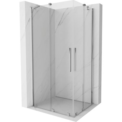 Mexen Velar Duo, cabină de duș cu ușă glisantă 90 (uşă) x 80 (uşă) cm, sticlă transparentă de 8 mm, profil cromat, 871-090-080-02-01