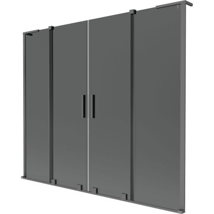 Mexen Velar L Duo, paravan de baie glisant cu 2 aripi 200 x 150 cm, sticlă gri 8 mm, grafit, 896-200-003-42-95