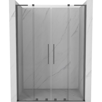 Mexen Velar L Duo, usa de dus culisanta pentru deschidere 140 cm, sticla transparenta 8 mm, grafit lustruit, 871-140-003-02-95