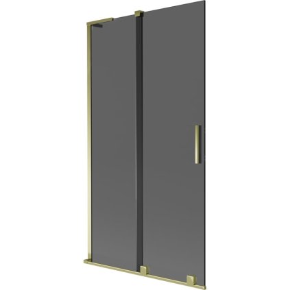 Mexen Velar L, paravan de baie glisant cu 2 aripi 100 x 150 cm, sticla gri 8 mm, auriu lucios, 896-100-003-41-50