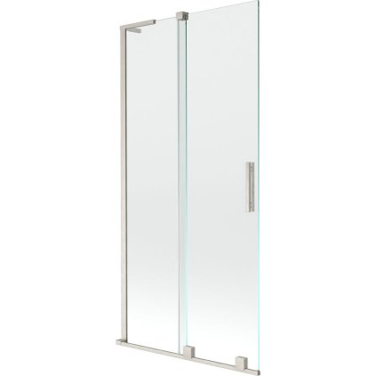 Mexen Velar L, paravan de baie glisant cu 2 aripi 90 x 150 cm, sticlă transparentă de 8 mm, oțel periat, 896-090-003-01-97