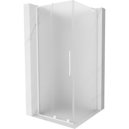 Mexen Velar L, cabină de duș cu ușă glisantă 110 x 110 cm, sticlă mată 8 mm, alb mat, 871-110-110-33-20