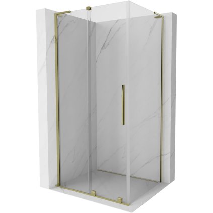 Mexen Velar L, cabină de duș cu ușă glisantă 110 x 70 cm, sticlă transparentă de 8 mm, auriu strălucitor, 871-110-070-03-50