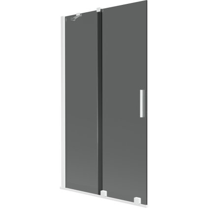 Mexen Velar, paravan de baie glisant cu 2 aripi 100 x 150 cm, sticlă gri 8 mm, alb mat, 896-100-000-41-20