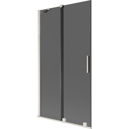 Mexen Velar, paravan de baie glisant cu 2 aripi 100 x 150 cm, sticlă gri 8 mm, oțel periat, 896-100-000-41-97