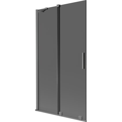 Mexen Velar, paravan de baie glisant cu 2 aripi 100 x 150 cm, sticlă gri 8 mm, grafit periat, 896-100-000-41-95