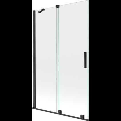 Mexen Velar, paravan de baie glisant cu 2 aripi 110 x 150 cm, sticlă transparentă de 8 mm, negru mat, 896-110-000-01-70