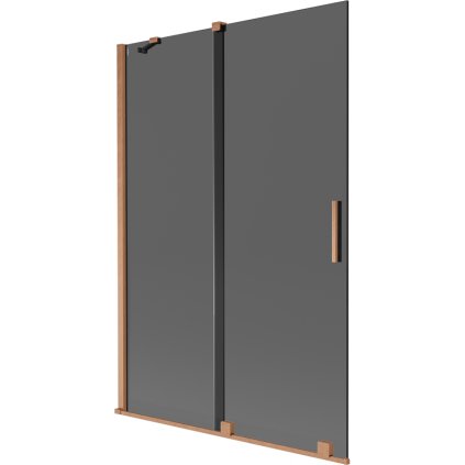 509731 mexen velar 2 kridlova posuvna vanova zastena 120 x 150 cm 8mm sede sklo medena matna 896 120 000 41 65