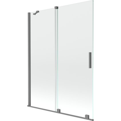 Mexen Velar, paravan de baie glisant cu 2 aripi 130 x 150 cm, sticlă transparentă de 8 mm, grafit lustruit, 896-130-000-01-95