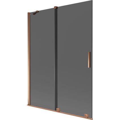Mexen Velar, paravan de baie glisant cu 2 aripi 130 x 150 cm, sticlă gri 8 mm, aur roz, 896-130-000-41-60