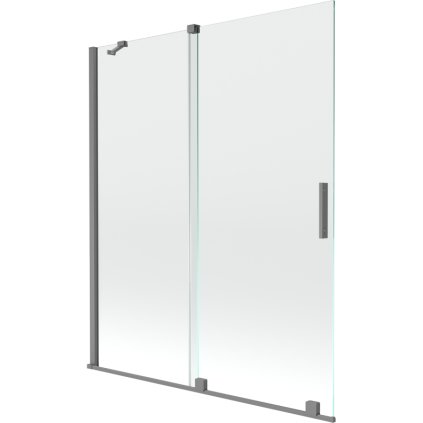 Mexen Velar, paravan de baie glisant cu 2 aripi 140 x 150 cm, sticlă transparentă de 8 mm, grafit lustruit, 896-140-000-01-95