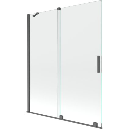 Mexen Velar, paravan de baie glisant cu 2 aripi 140 x 150 cm, sticlă transparentă de 8 mm, profil grafit mat, 896-140-000-01-66