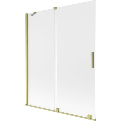 Mexen Velar, paravan de baie glisant cu 2 aripi 140 x 150 cm, sticlă mată 8 mm, auriu mat, 896-140-000-31-55