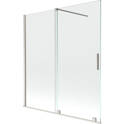Mexen Velar, paravan de baie glisant cu 2 aripi 150 x 150 cm, sticlă transparentă de 8 mm, oțel periat, 896-150-000-01-97
