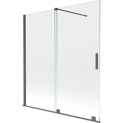 Mexen Velar, paravan de baie glisant cu 2 aripi 150 x 150 cm, sticlă transparentă de 8 mm, profil grafit mat, 896-150-000-01-66