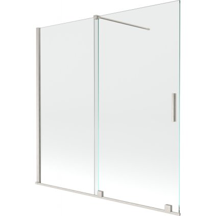 Mexen Velar, paravan de baie glisant cu 2 aripi 160 x 150 cm, sticlă transparentă de 8 mm, oțel periat, 896-160-000-01-97